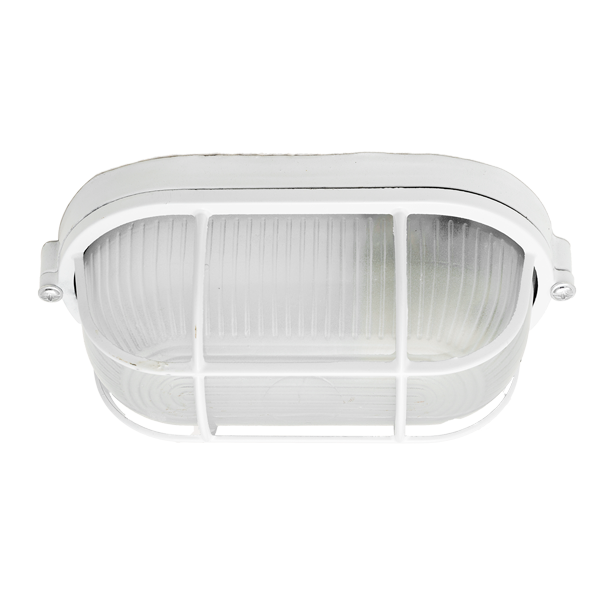 Foco Tortuga Ovalada Con Reja 100W Blanco (A112)