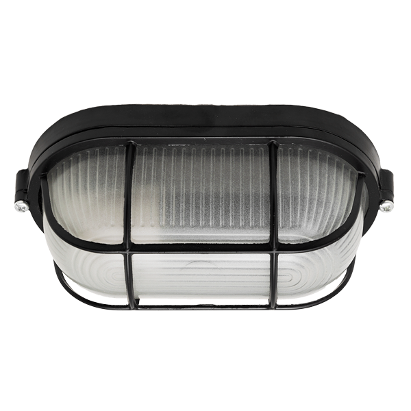 Foco Tortuga Ovalada Con Reja 60W Negro Aoo2