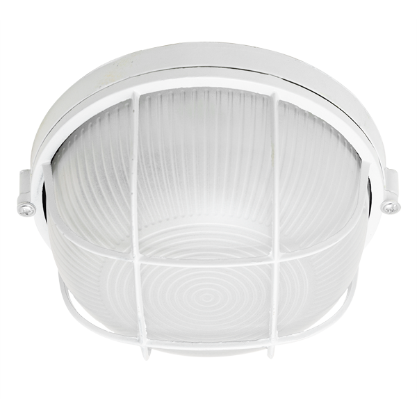 Foco Tortuga Redonda Con Reja 60W Blanco