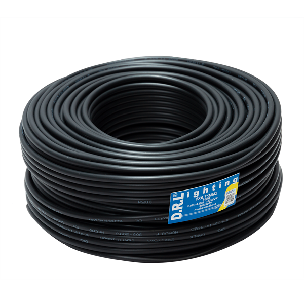 Cordon H05Vv-F 2X0,75Mm 100M Negro SIL