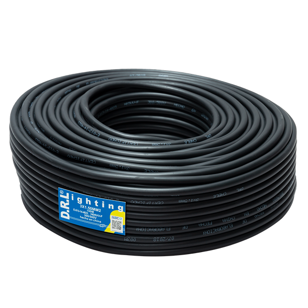 Cordon H05Vv-F 3X1.5Mm 100M Negro Veltrox