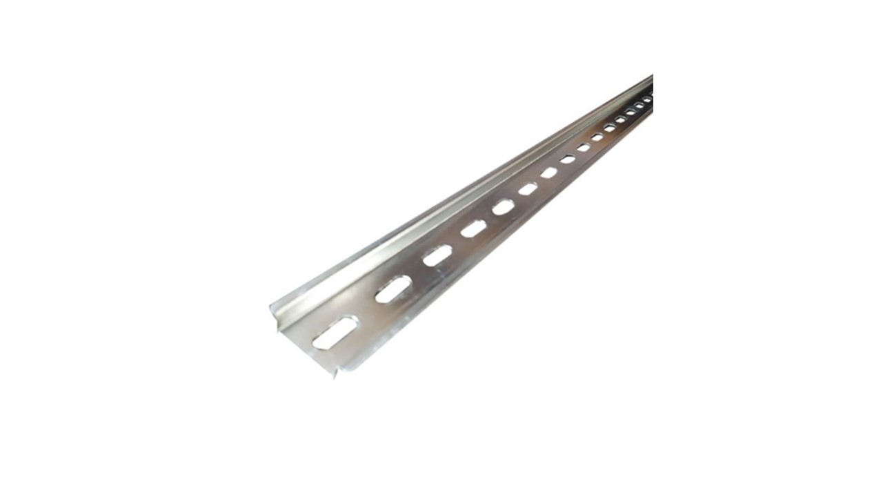 RIEL DIN ACERO GALVANIZADO PERFORADO 1MM X 2 METROS RANURADA